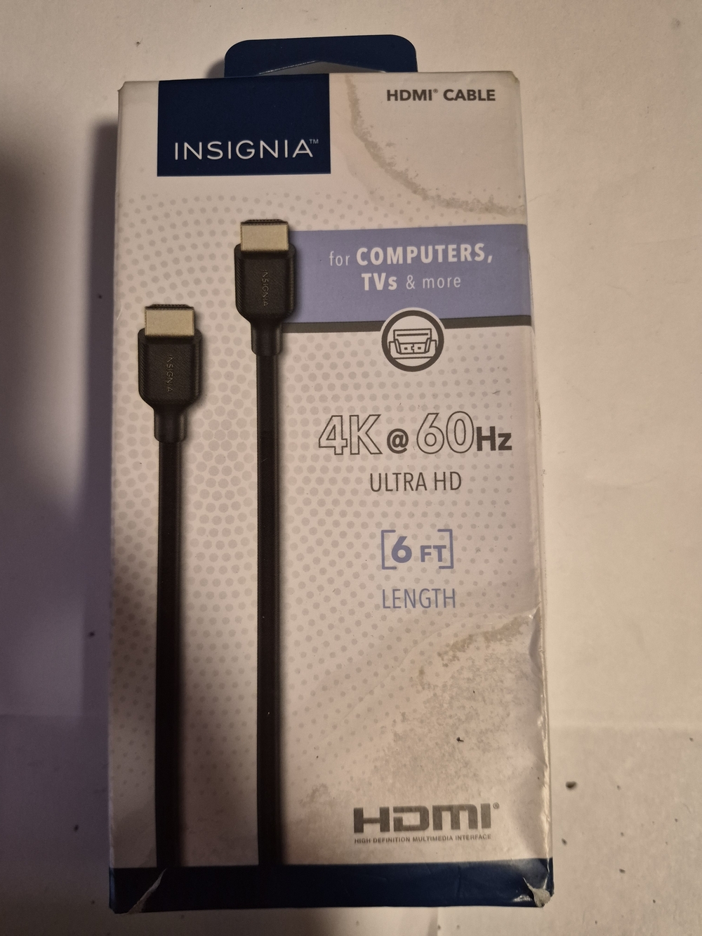 NEW Insignia 6ft 4K HDMI Cable - Ultra HD 60Hz (Sealed in Box)